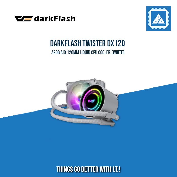 DARKFLASH TWISTER DX120 ARGB AIO 120MM LIQUID CPU COOLER (WHITE) DARKFLASH TWISTER DX120 ARGB AIO 120MM LIQUID CPU COOLER (WHITE)